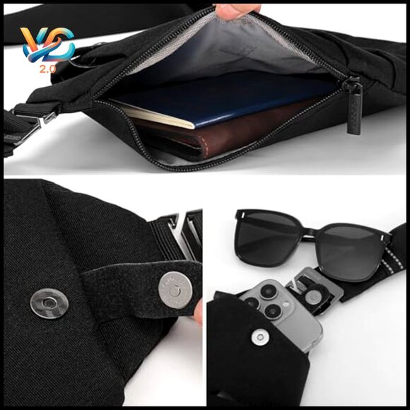 Minimalist Sling Bag Waterproof Crossbody Daypack Commuter Travel Hiking - Picture 2 of 7